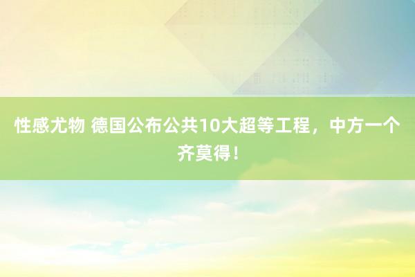 性感尤物 德国公布公共10大超等工程，中方一个齐莫得！