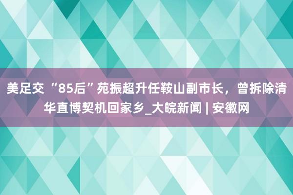 美足交 “85后”苑振超升任鞍山副市长，曾拆除清华直博契机回家乡_大皖新闻 | 安徽网