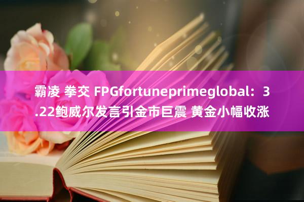 霸凌 拳交 FPGfortuneprimeglobal：3.22鲍威尔发言引金市巨震 黄金小幅收涨