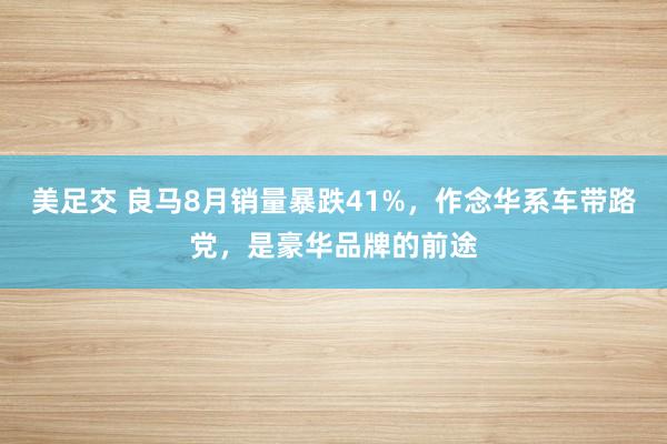 美足交 良马8月销量暴跌41%，作念华系车带路党，是豪华品牌的前途