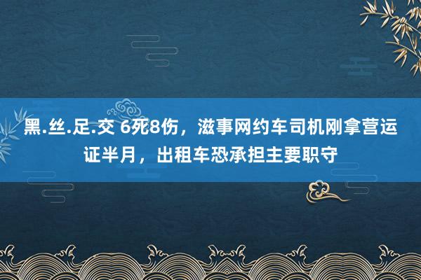 黑.丝.足.交 6死8伤，滋事网约车司机刚拿营运证半月，出租车恐承担主要职守