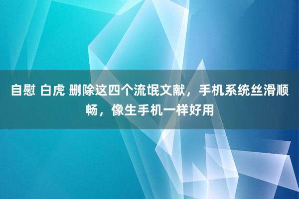 自慰 白虎 删除这四个流氓文献，手机系统丝滑顺畅，像生手机一样好用