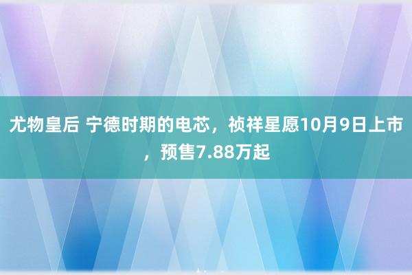 尤物皇后 宁德时期的电芯，祯祥星愿10月9日上市，预售7.88万起