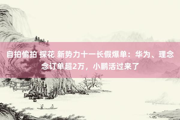 自拍偷拍 探花 新势力十一长假爆单：华为、理念念订单超2万，小鹏活过来了