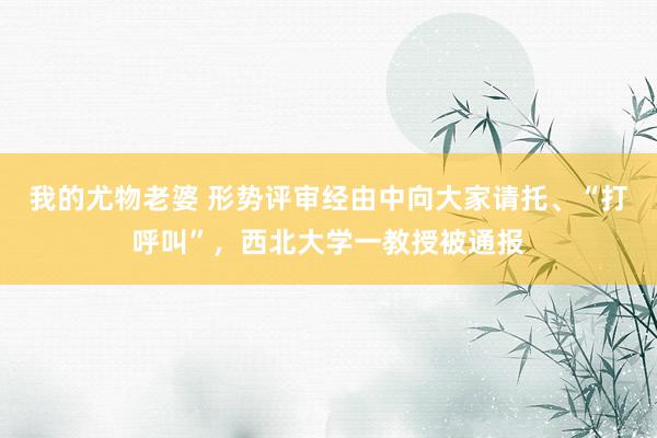 我的尤物老婆 形势评审经由中向大家请托、“打呼叫”，西北大学一教授被通报