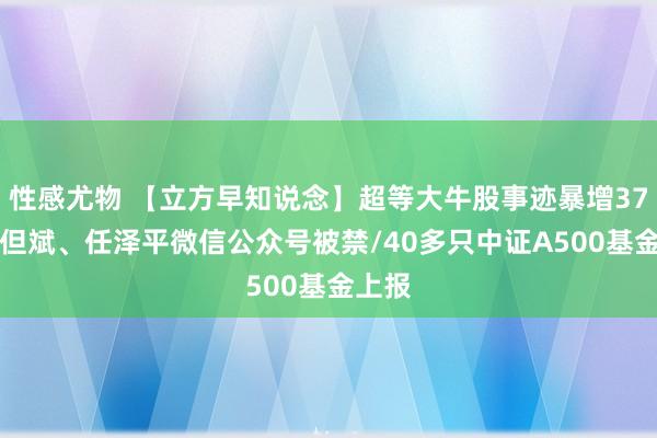 性感尤物 【立方早知说念】超等大牛股事迹暴增378倍/但斌、任泽平微信公众号被禁/40多只中证A500基金上报