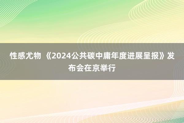 性感尤物 《2024公共碳中庸年度进展呈报》发布会在京举行