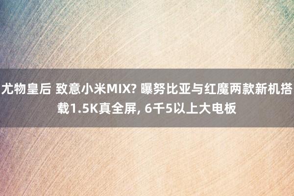 尤物皇后 致意小米MIX? 曝努比亚与红魔两款新机搭载1.5K真全屏， 6千5以上大电板