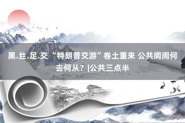 黑.丝.足.交 “特朗普交游”卷土重来 公共阛阓何去何从？|公共三点半