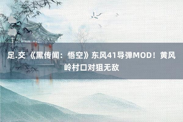 足.交 《黑传闻：悟空》东风41导弹MOD！黄风岭村口对狙无敌