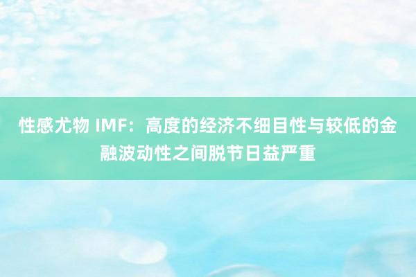 性感尤物 IMF：高度的经济不细目性与较低的金融波动性之间脱节日益严重