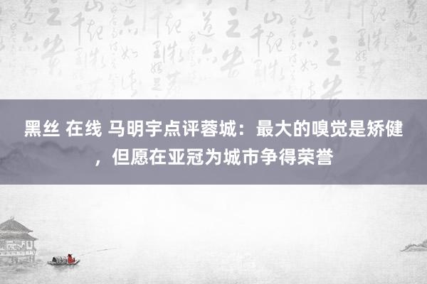 黑丝 在线 马明宇点评蓉城：最大的嗅觉是矫健，但愿在亚冠为城市争得荣誉