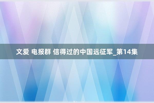 文爱 电报群 信得过的中国远征军_第14集