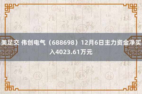 美足交 伟创电气（688698）12月6日主力资金净买入4023.61万元