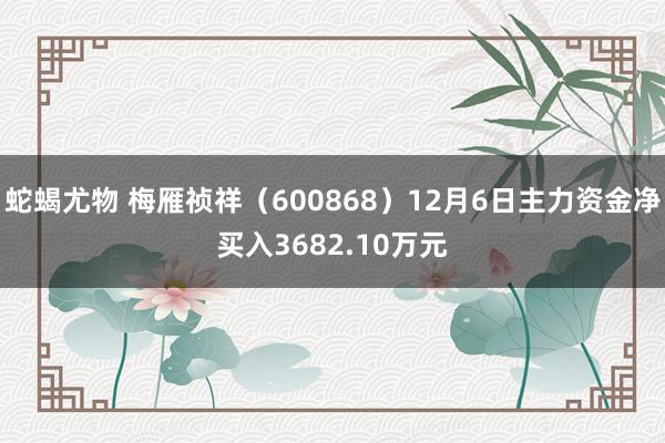 蛇蝎尤物 梅雁祯祥（600868）12月6日主力资金净买入3682.10万元