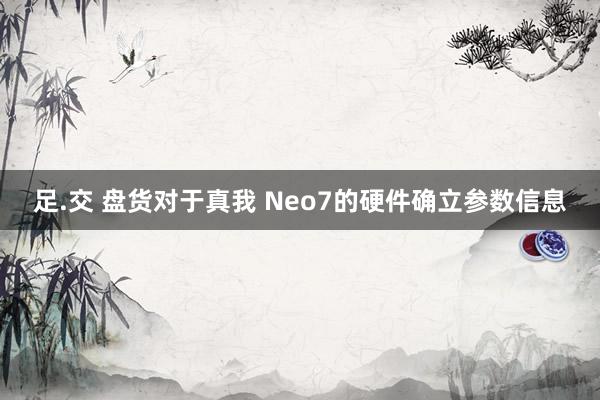 足.交 盘货对于真我 Neo7的硬件确立参数信息