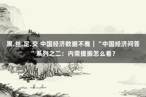 黑.丝.足.交 中国经济数据不雅｜“中国经济问答”系列之二：内需提振怎么看？