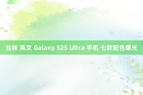 丝袜 英文 Galaxy S25 Ultra 手机 七款配色曝光