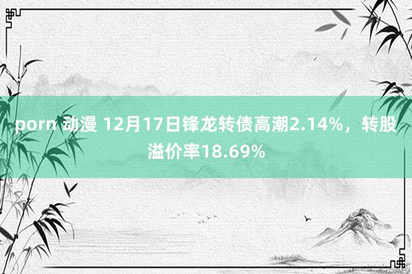 porn 动漫 12月17日锋龙转债高潮2.14%，转股溢价率18.69%