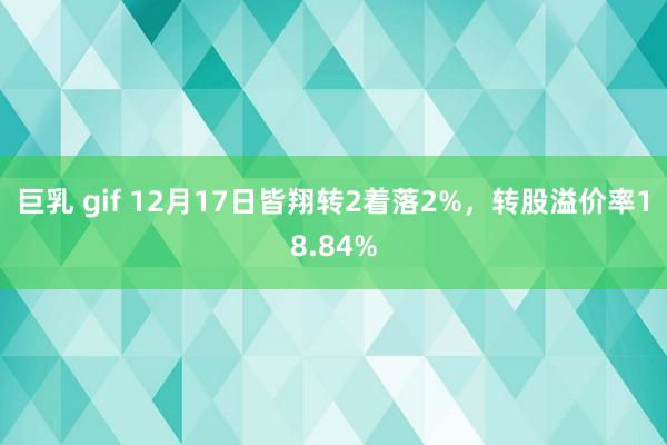 巨乳 gif 12月17日皆翔转2着落2%，转股溢价率18.84%