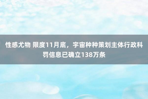 性感尤物 限度11月底，宇宙种种策划主体行政科罚信息已确立138万条