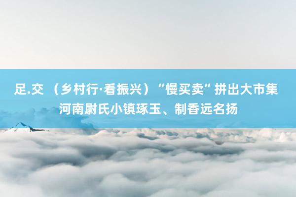 足.交 （乡村行·看振兴）“慢买卖”拼出大市集 河南尉氏小镇琢玉、制香远名扬