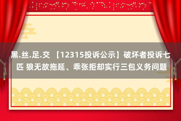 黑.丝.足.交 【12315投诉公示】破坏者投诉七 匹 狼无故拖延、乖张拒却实行三包义务问题