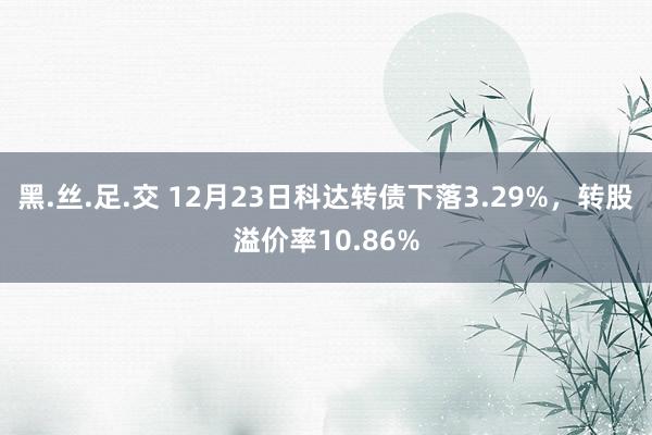 黑.丝.足.交 12月23日科达转债下落3.29%，转股溢价率10.86%