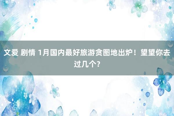 文爱 剧情 1月国内最好旅游贪图地出炉！望望你去过几个？