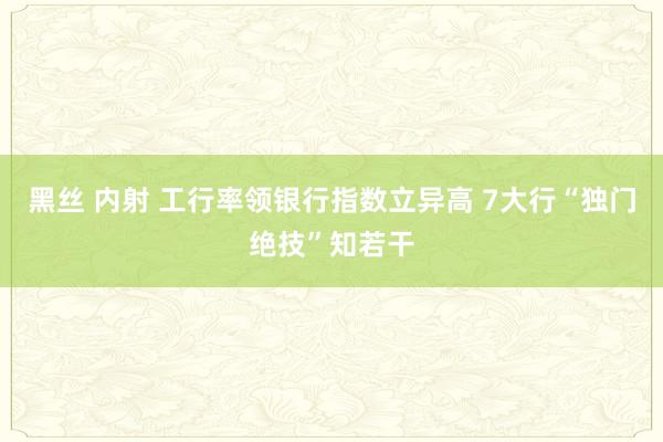 黑丝 内射 工行率领银行指数立异高 7大行“独门绝技”知若干