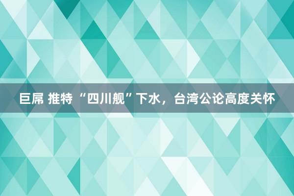 巨屌 推特 “四川舰”下水，台湾公论高度关怀