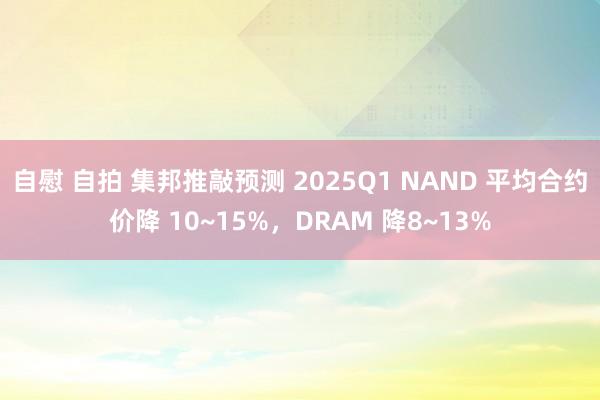 自慰 自拍 集邦推敲预测 2025Q1 NAND 平均合约价降 10~15%，DRAM 降8~13%