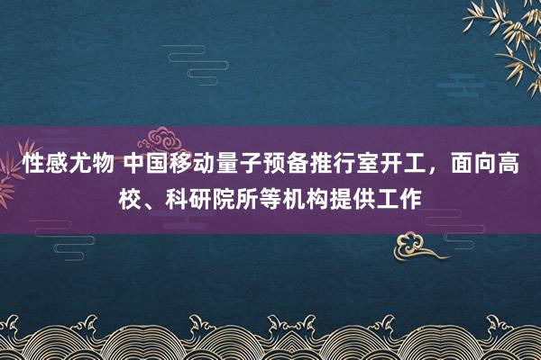 性感尤物 中国移动量子预备推行室开工，面向高校、科研院所等机构提供工作