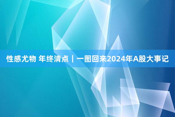 性感尤物 年终清点｜一图回来2024年A股大事记