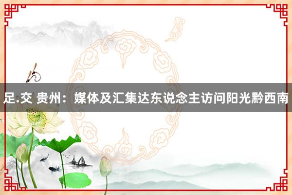 足.交 贵州：媒体及汇集达东说念主访问阳光黔西南