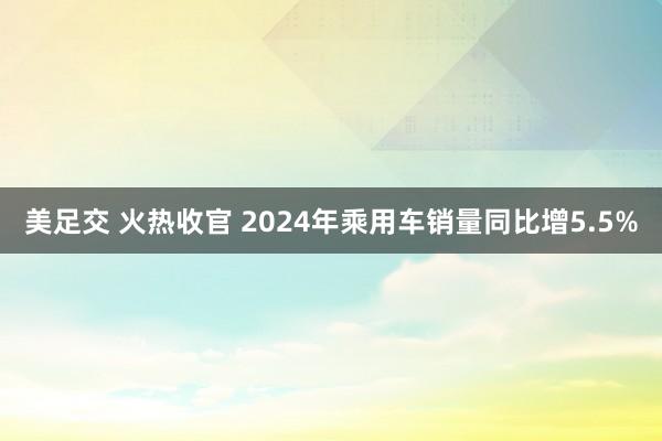 美足交 火热收官 2024年乘用车销量同比增5.5%