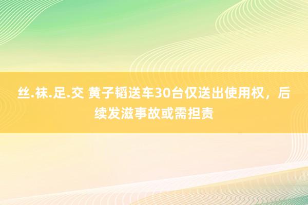 丝.袜.足.交 黄子韬送车30台仅送出使用权，后续发滋事故或需担责