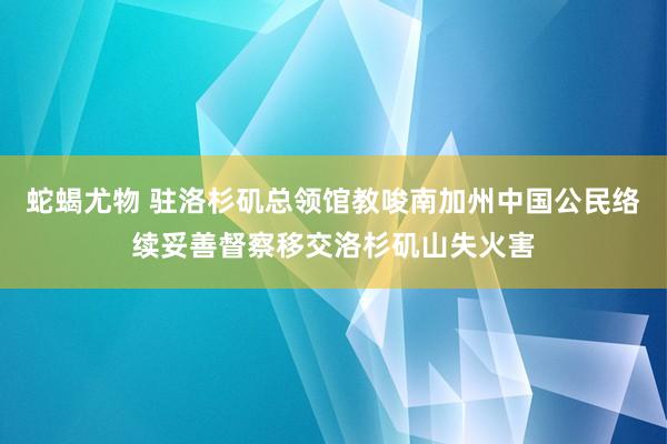 蛇蝎尤物 驻洛杉矶总领馆教唆南加州中国公民络续妥善督察移交洛杉矶山失火害